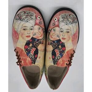 Icon Shoes Artist Gustav Klimt Women Friends Side Tie Flat Shoes Women 10 Mens 8